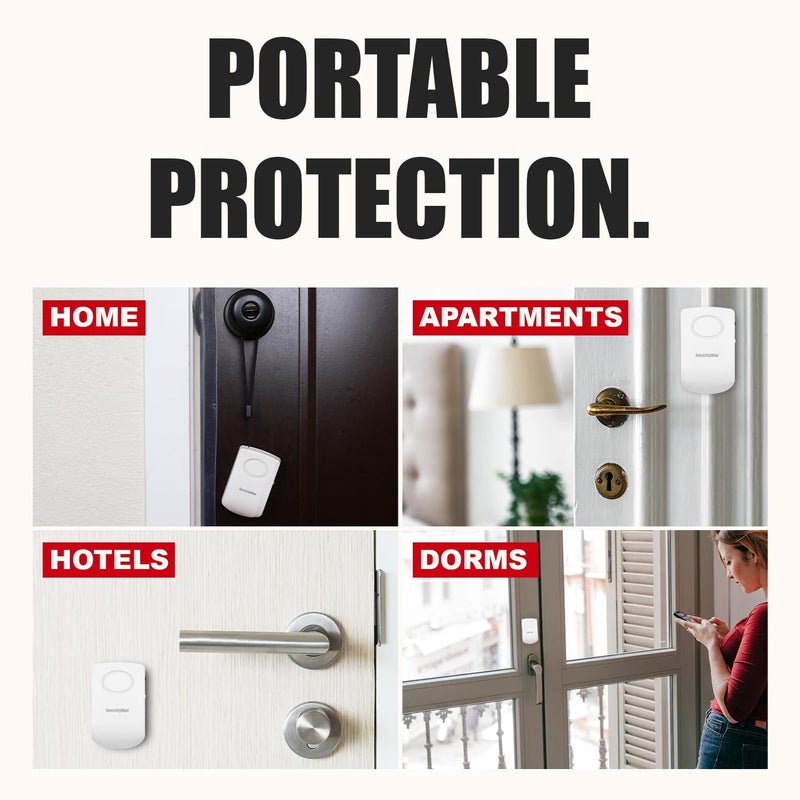 Securityman Door Handle Alarm with 130dB Vibration Triggered Portable Door Alarms When Opened - Perfect for Kids, Toddler, Elderly, Hotel, Travel, Bedroom (2 Pack Door Security) - Image 5